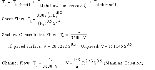 Overland Flow Time Formula